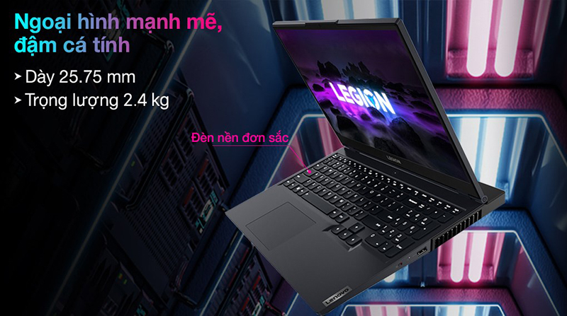 Laptop Lenovo Gaming Legion 5 15ACH6 R5 sở hữu ngoại hình cá tính